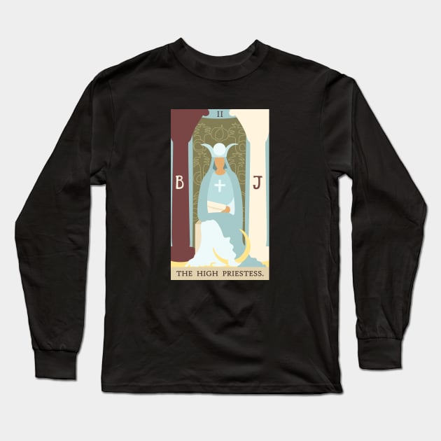 The High Priestess Tarot Card Long Sleeve T-Shirt by wisemagpie